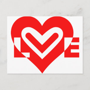 Cartão Postal Amor em Vermelho