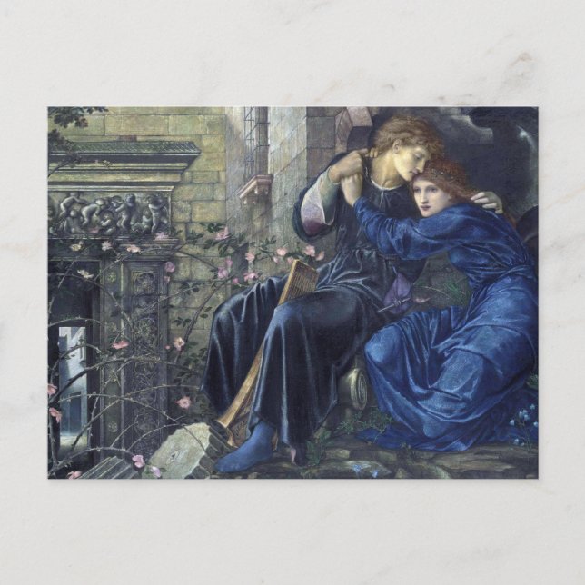 Cartão Postal Amor entre as ruínas, Edward Burne-Jones Postcard (Frente)