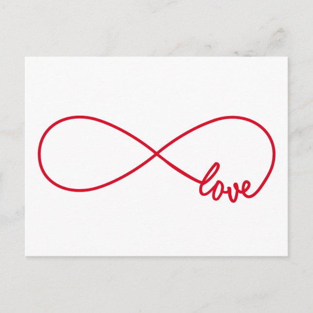 Cartão Postal Amor eterno, sinal vermelho infinito, sem acabar c (Frente)
