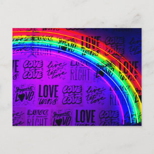 Cartão Postal Amor ganha Orgulho gay LBGQT Rainbow