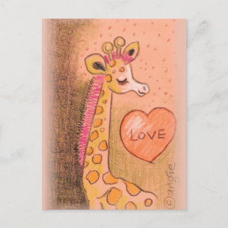 Cartão Postal amor Girafa