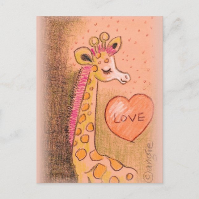 Cartão Postal amor Giraffe (Frente)