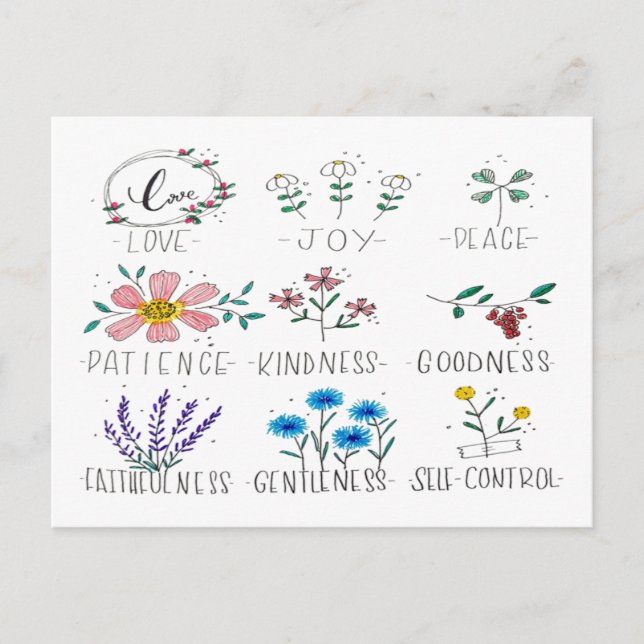 Cartão Postal Amor Joy Peace (Frente)