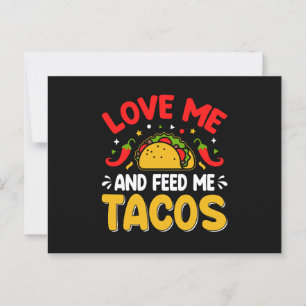 Cartão Postal Amor Mexicano me ame e me alimente com Tacos