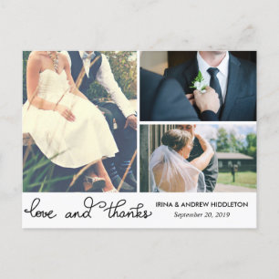 Cartão Postal Amor Moderno E Obrigados Reproduzem Três Fotos De