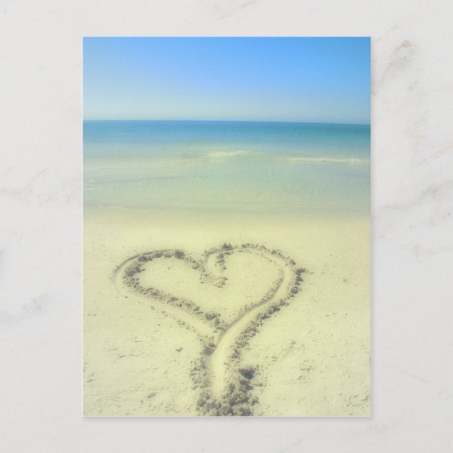 Cartão Postal Amor na praia (Frente)