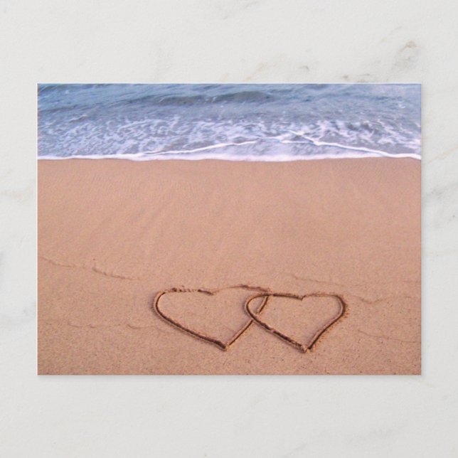 Cartão Postal Amor na praia (Frente)