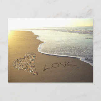Cartão Postal Amor na praia Sandy