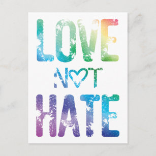 Cartão Postal Amor Não Odeia Orgulho LGBTQ+