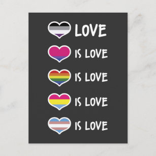 Cartão Postal Amor Orgulho LGBT Igual Direitos Colorido