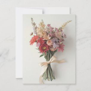 Cartão Postal Amor ou Amizade - Buquê Floral Elegante