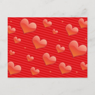 Cartão Postal Amor Para Sempre, corações vermelhos design