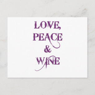 Cartão Postal Amor Peace Wine