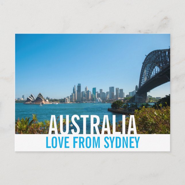 Cartão Postal Amor Pela Ópera Da Ponte De Sydney Harbor, Na Aust (Frente)