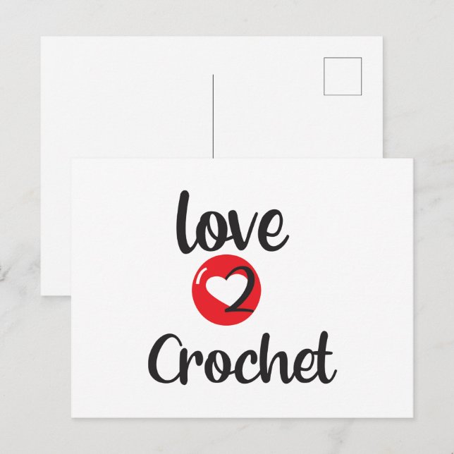 Cartão Postal amor por crochê (Frente/Verso)