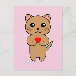 Cartão Postal Amor Puro - Fundo Rosa