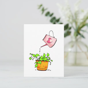 Cartão Postal Amor Regado, Planta Feliz em Casa