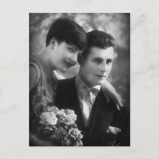 Cartão Postal Amor retrô da França (Frente)