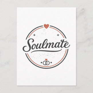 Cartão Postal Amor Retrô Soulmate Minimal(Leve) Casal Combinando
