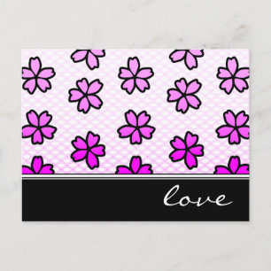 Cartão Postal Amor: retrofloral: