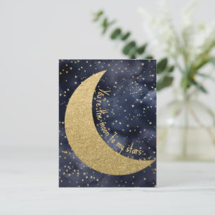 Cartão Postal Amor Romântico Lua e Estrelas