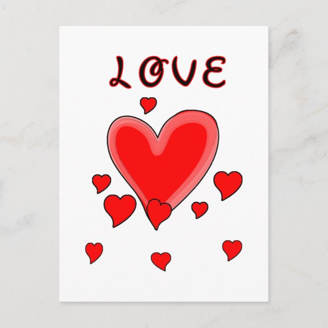 Cartão Postal Amor Sobre Corações (Frente)