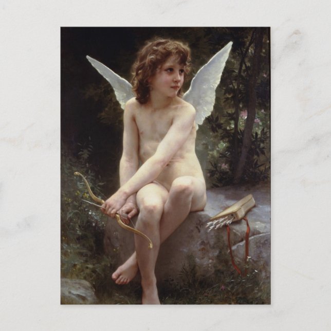 Cartão Postal Amor sobre o Olhar de William Bouguereau (Frente)