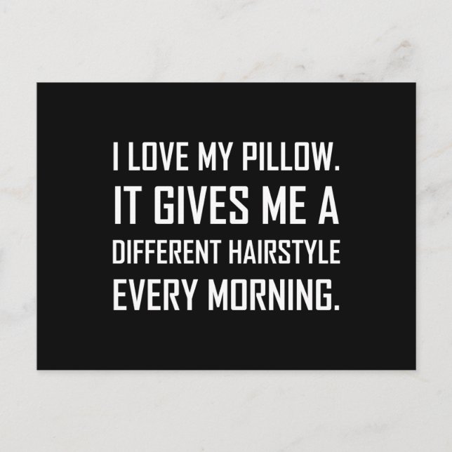 Cartão Postal Amor Travesseiro Diferente De Cabelo Engraçado (Frente)