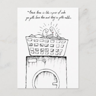 Cartão Postal amor verdadeiro é como um par de meias