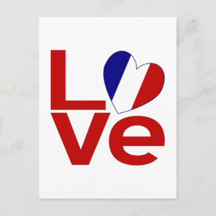 Cartão Postal Amor Vermelho Francês