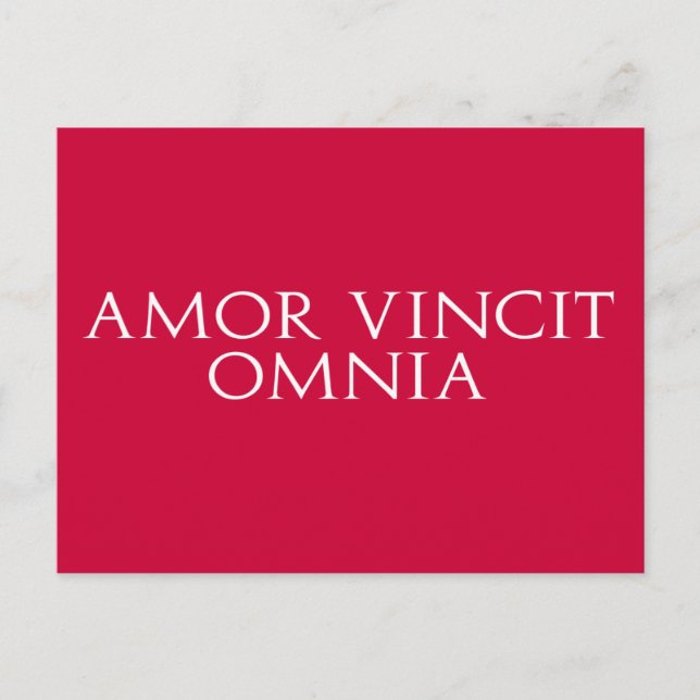 Cartão Postal Amor Vincit Omnia Postcard (Frente)