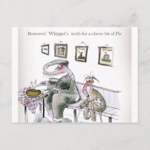 Cartão Postal amor yorkshire emprestando whippets dentes