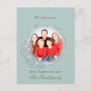 Cartão Postal Amoras brancas no natal azul