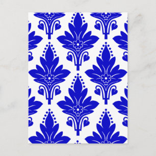 Cartão Postal AMOROSO DAMASK: AZUL e BRANCO