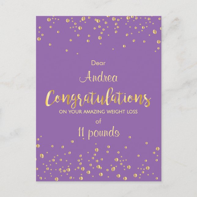 Cartão Postal Amortecendo Certificado de Perda de Peso do Grupo (Frente)