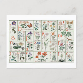 Cartão Postal Amostrador alfabético de bordados da safra | Flore