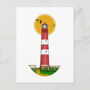 Cartão Postal Amrum Lighthouse Alemanha