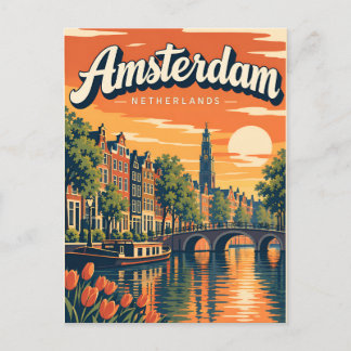 Cartão Postal Amsterdã Antiga Holanda