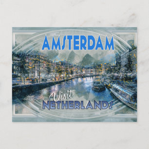Cartão Postal Amsterdã, da série Visitar...