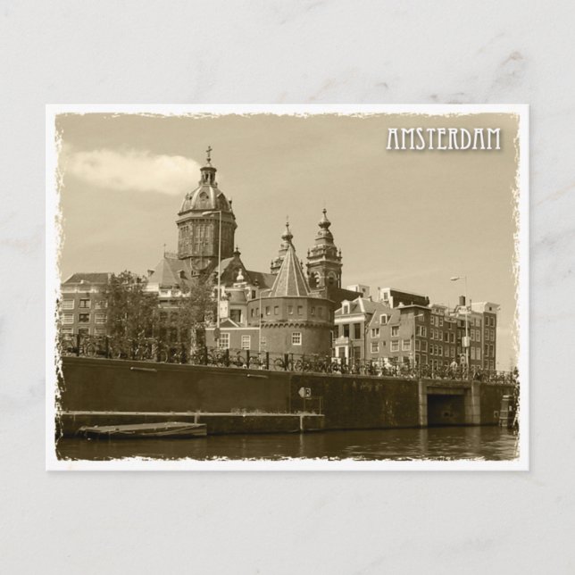 Cartão Postal Amsterdã, Holanda (Frente)