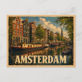 Cartão Postal Amsterdã Holanda Viagem Vintage