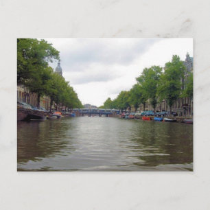 Cartão Postal Amsterdam Canal