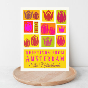Cartão Postal Amsterdam Tulips Países Baixos Holanda