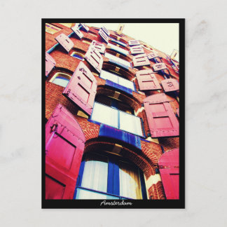 Cartão Postal Amsterdão - janela holandesa do estilo