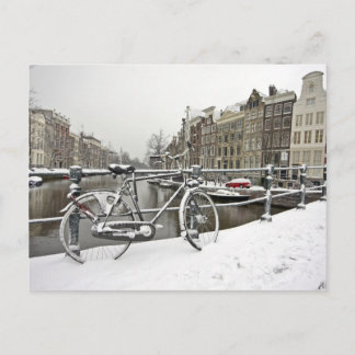 Cartão Postal Amsterdão no inverno nos Países Baixos