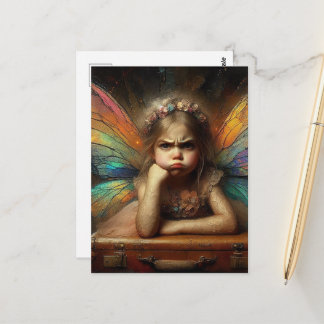 Cartão Postal An adorable annoyed Fairy with suitcase