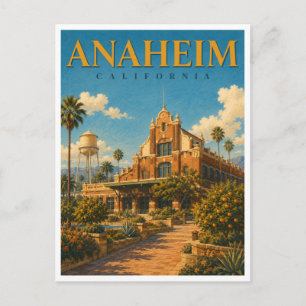 Cartão Postal Anaheim Califórnia Castle Skyline GeoSaga
