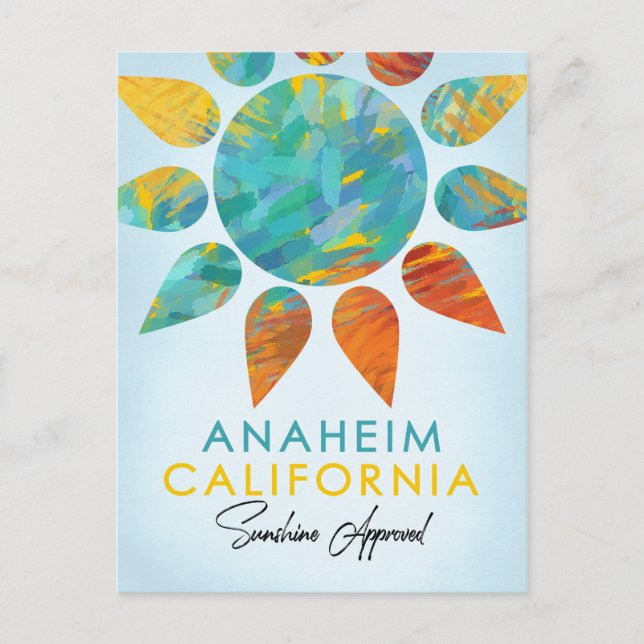 Cartão Postal Anaheim California Sunshine Viagem (Frente)