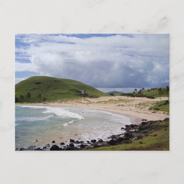 Cartão Postal Anakena Beach, Ilha da Páscoa, Chile (Frente)