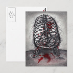 Cartão Postal Anatomia da gaiola esvaziada Arte de horror surrea